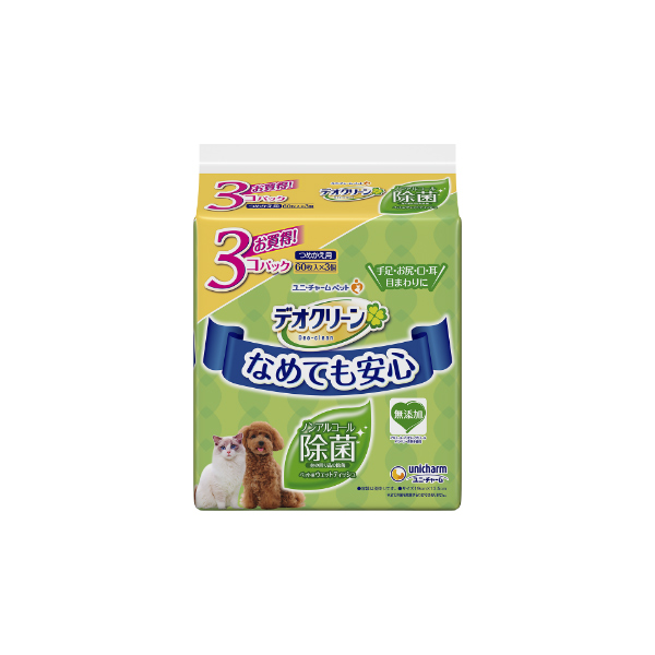 デオクリーンノンアルコールウェットティッシュつめかえ６０×３